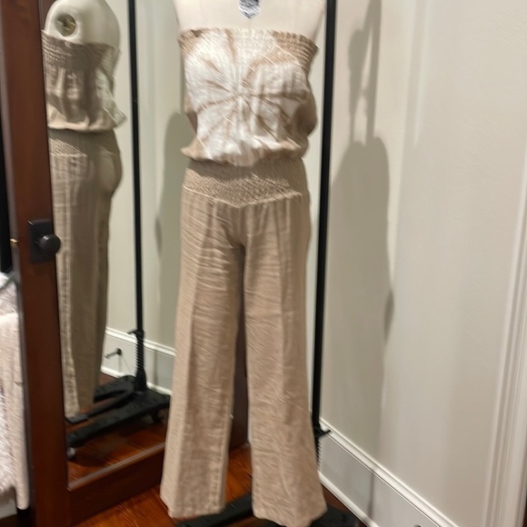 Linen Strapless Jumpsuit size xs - Picture 1 of 6